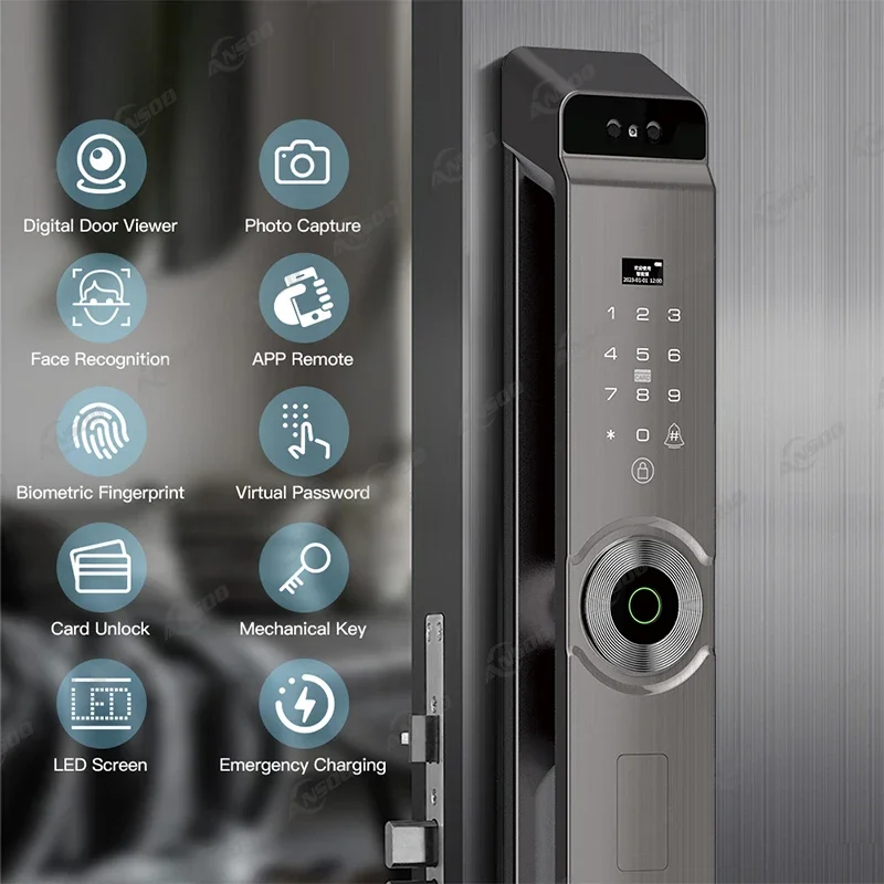 005Автоматический электронный биометрический замок с отпечатками пальцев Wi-Fi