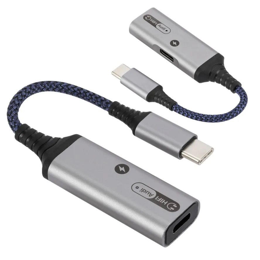 2 in 1 AUX Audio Cable With Type C PD 60W charging Adapter USBC to USB C Jack Splitter For Xiaomi Samsung SONY OnePlus Mobile