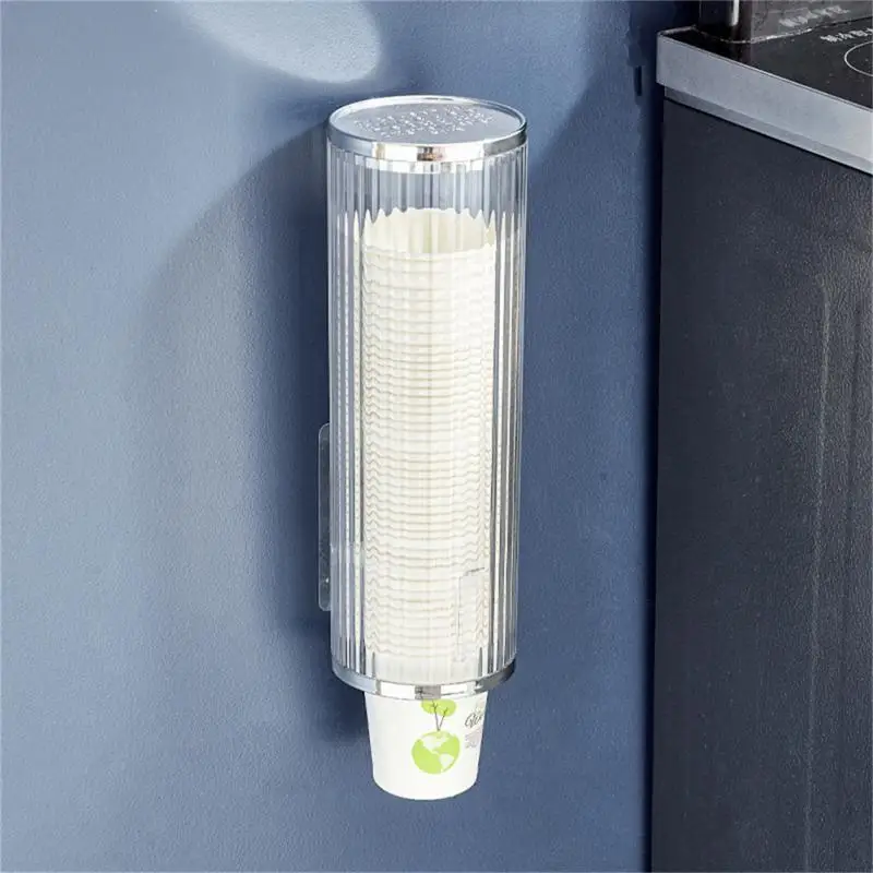 

For 5-7.5cm Caliber Cup Cup Storage Rack Wall Mounted Plastic Water Dispenser Cup Holde Large Capacity PET Automatic Anti-dust