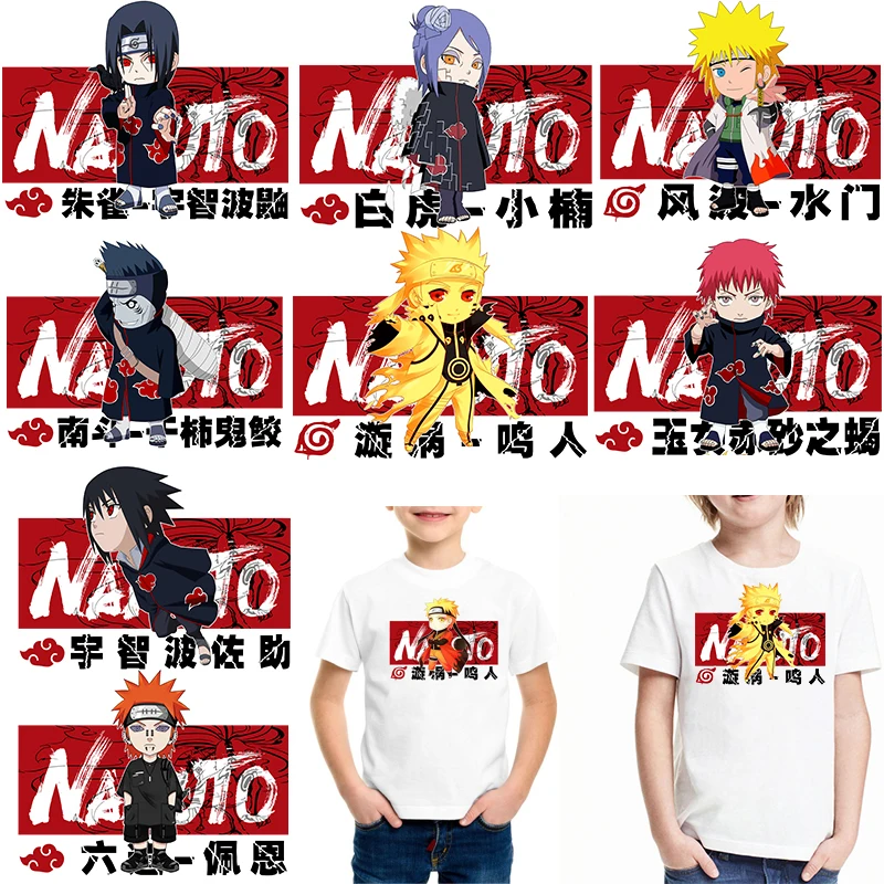 

Naruto Uchiha Sasuke Anime Sasuke Patches for Clothing Ironing Transfer Patch Clothes T-Shirt on Children Cartoon Stickers Decor
