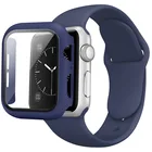 Ремешок и чехол для Apple Watch Band 44 мм 40 мм, силиконовый бампер и браслет для iWatch band 42 мм 38 мм, Apple Watch series 4 3 5 SE 6