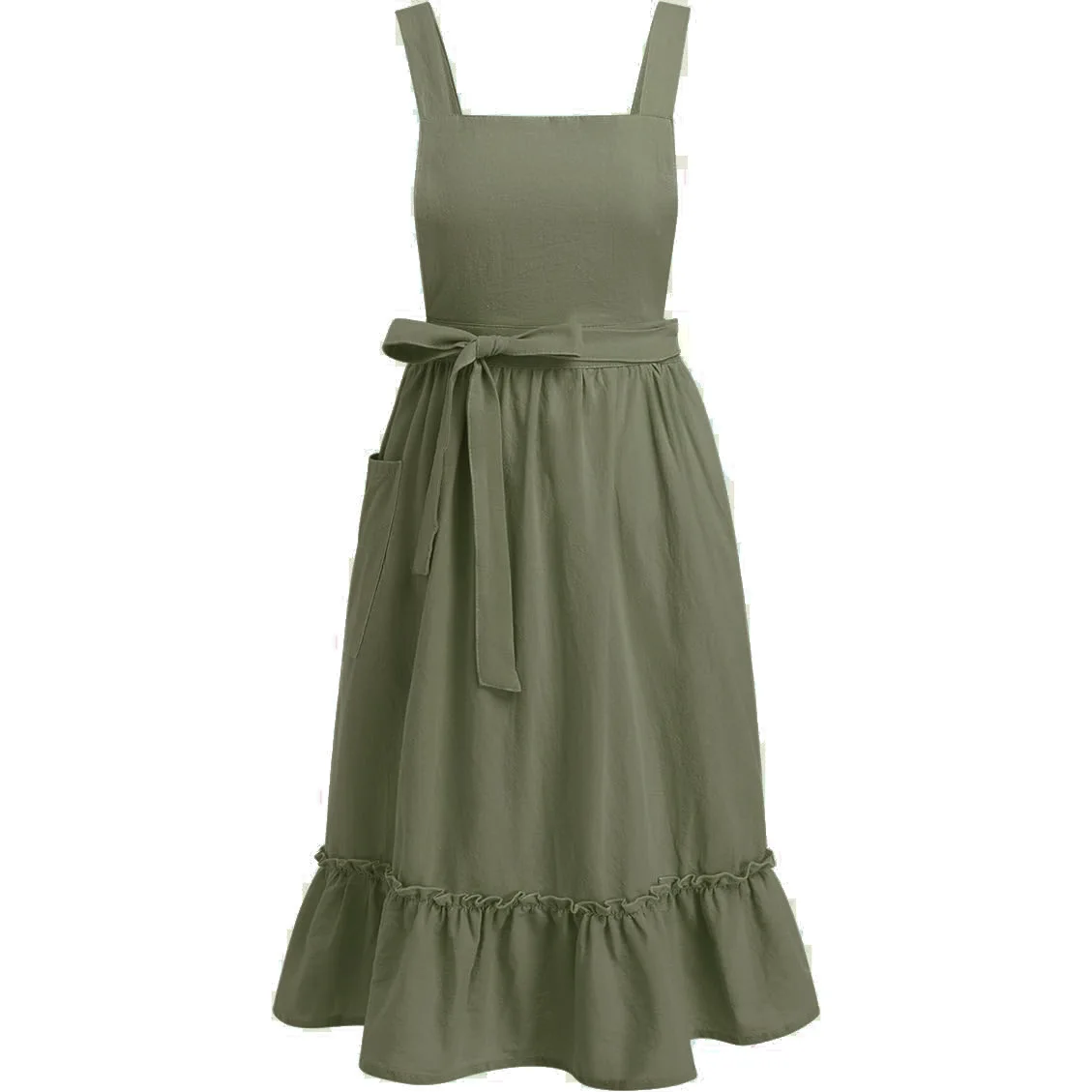 

Хлопковый льняной фартук с рюшами