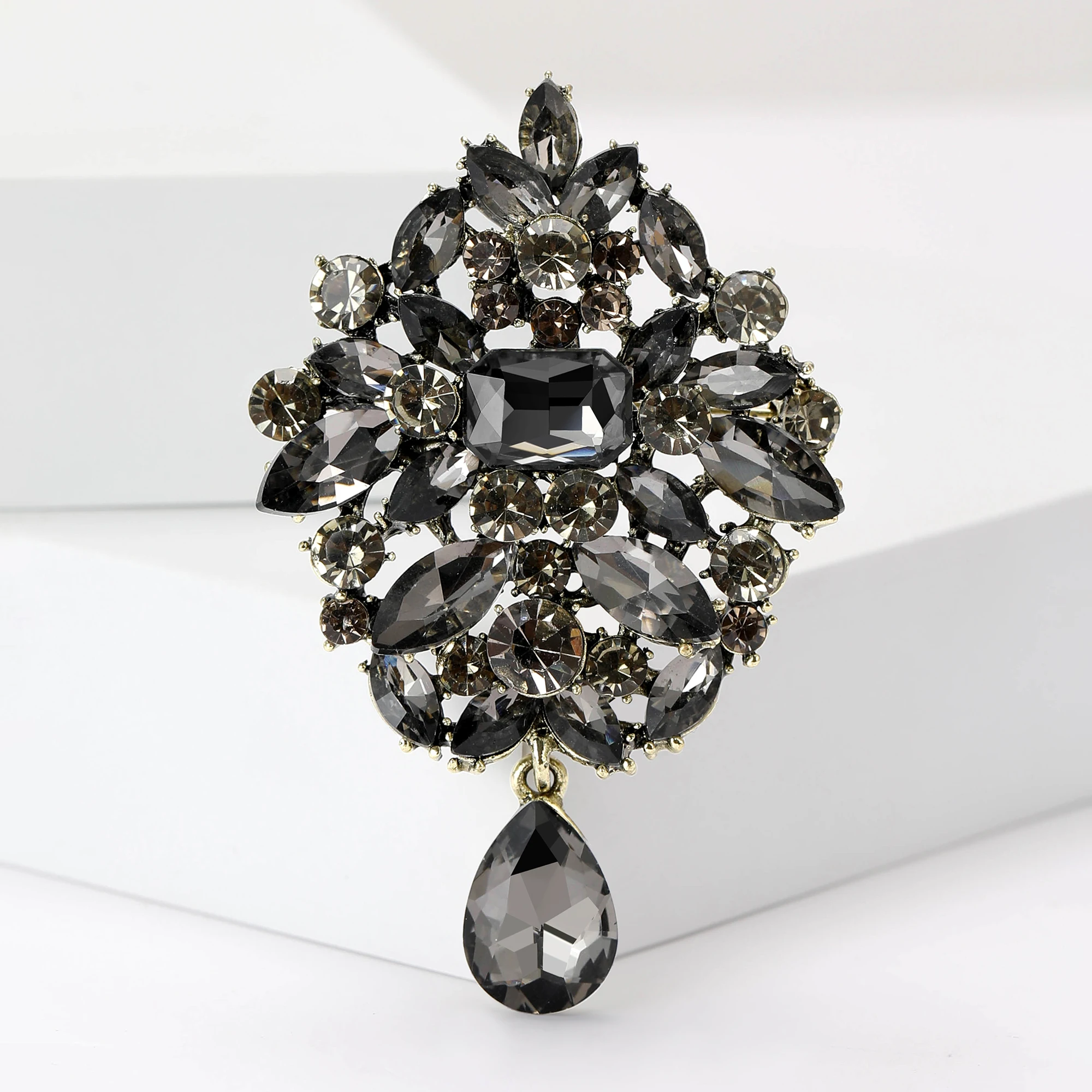 Модные Хрустальные Цветочные Броши Для Женщин Блестящие Заколки Унисекс