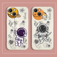 anime cute astronaut cartoon for apple iphone 13 12 mini 11 pro xs max xr x 8 7 6 plus liquid silicone phone case fundas coque