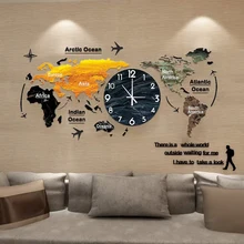 Unique Acrylic Wall Clock 3D DIY Large Wall Hanging Clock with Stickers Home Decorations