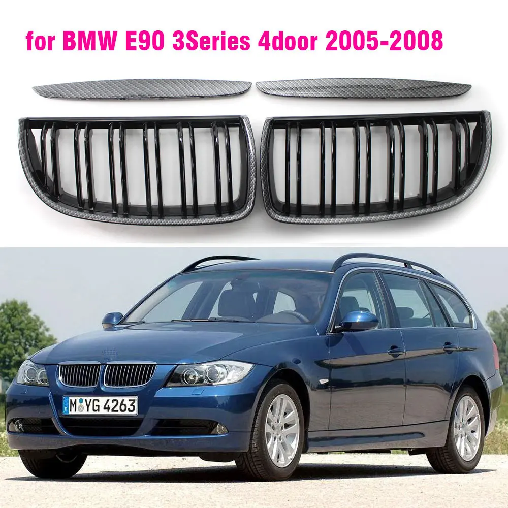 Car Black Front Hood Kidney Grille Grill For BMW 325i 328i 328xi 335i 335xi 330i 330xi For  BMW E90 91 2005-2008 Touring 4-Doors