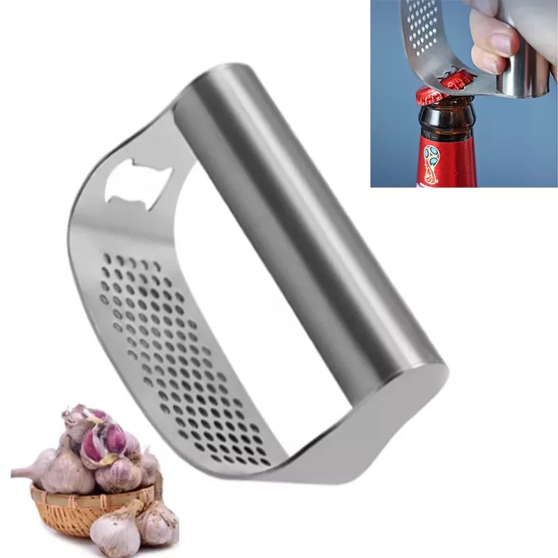 

2023NEW Stainless Garlic Press Household Press Squeezer Manual Gralic Press Device Handheld Ginger Garlic Tools Kitchen Accessor