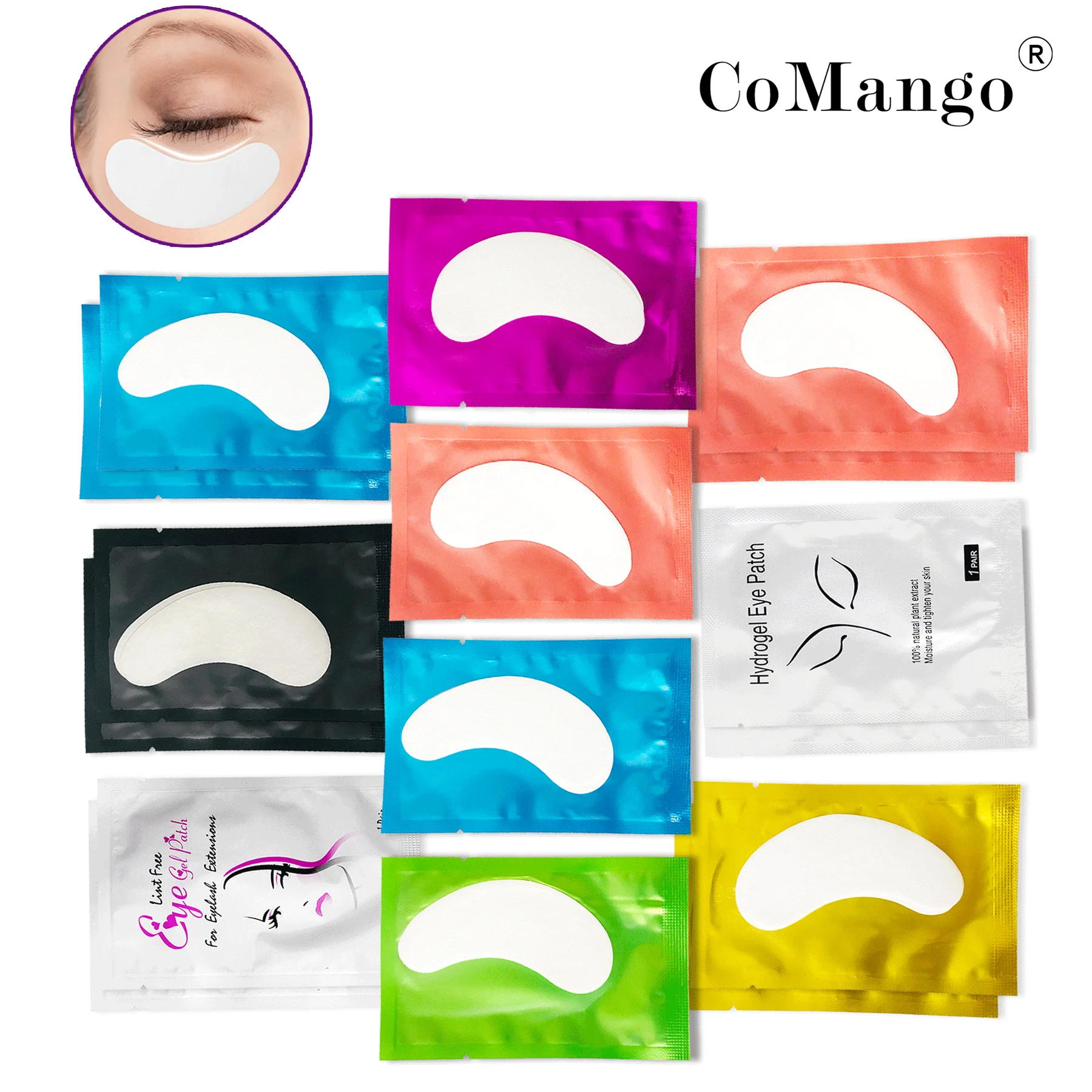 

20/50/100 Pairs Patches for Building Hydrogel EyePads Eyelash Extension Paper Stickers Lint Free Under Eye Pads Makeup Supplies