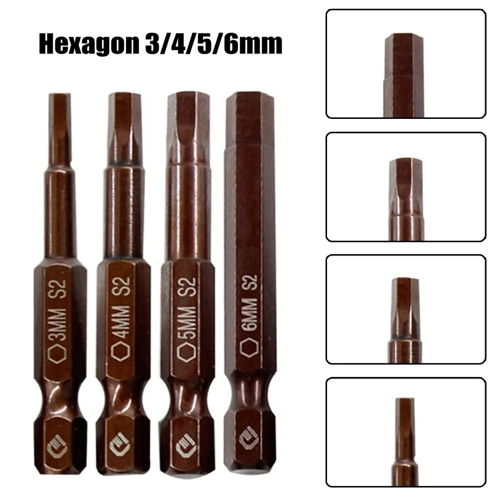 

50mm Hexagon Magnetic Screwdriver Bits Set H1.5 H 2 H2.5 H3.0 H4.0 H5.0 H6.0 1/4" Hex Shank Quick Change Impact Driver