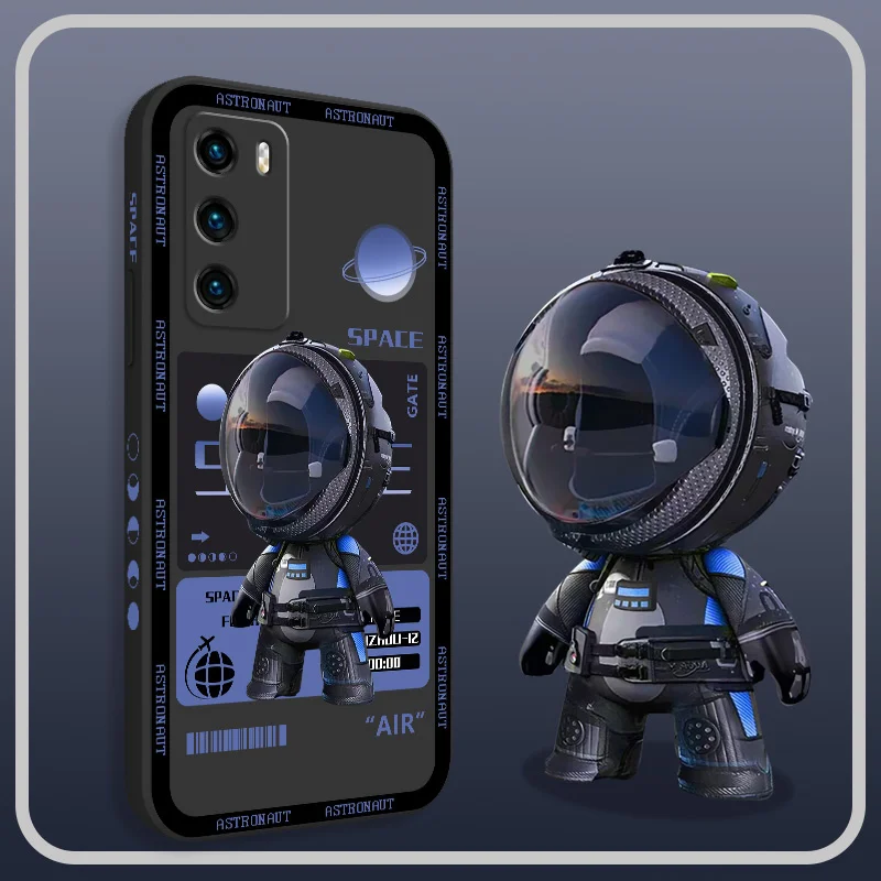 

Mech Astronaut Phone Case For Huawei P40 P50 P30 P20 Pro Lite Nova 5t Y7A Mate 40 30 20 Pro Lite Liquid Silicone Cover