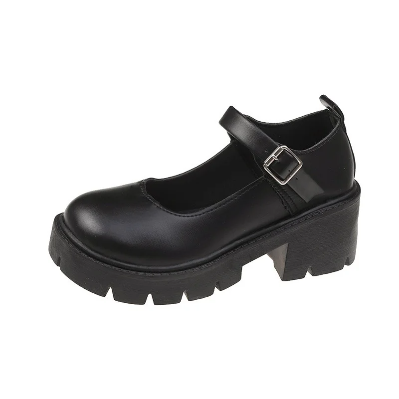 

Japanese Retro Mary Jane Women's Shoes 2022 New Thick Heel Thick Bottom Lolita Style Women's Shoes Platform High Heels Women