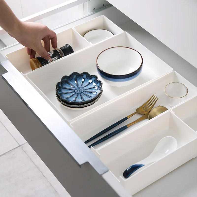 

Drawer Compartment Storage Box Household Kitchen Drawer Partition Desktop Clutter Organizing Box Storage