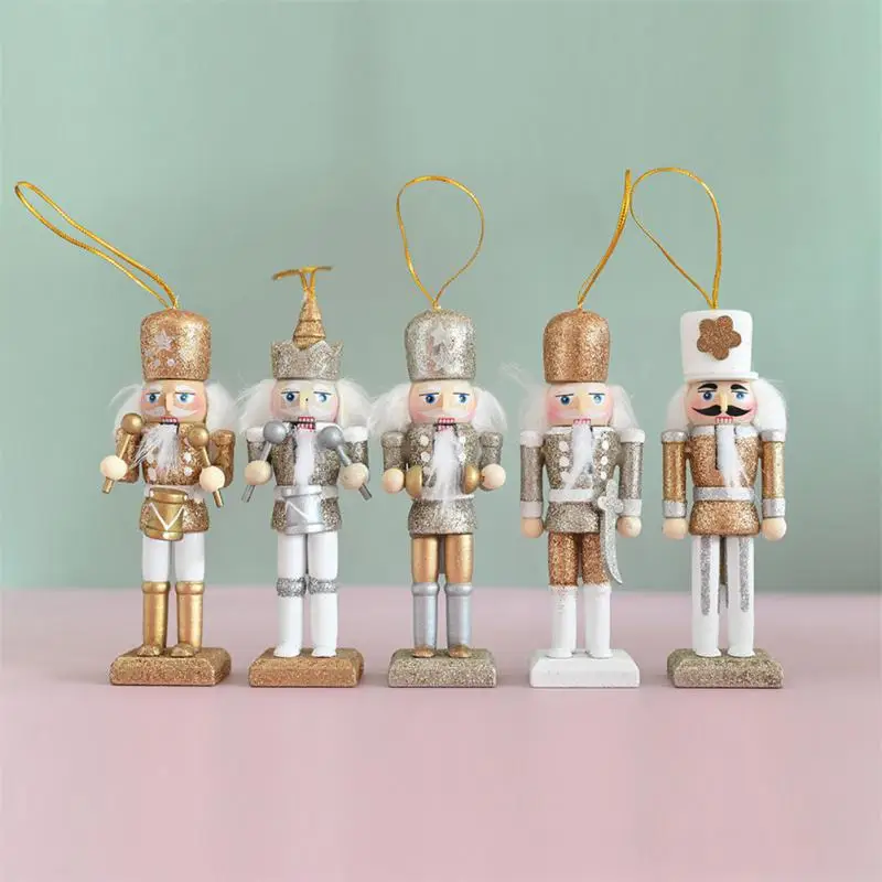 

/set 13cm Wooden Nutcracker Solider Figure Model Puppet Doll Handcraft For Children Gifts Christmas Home Office Decor