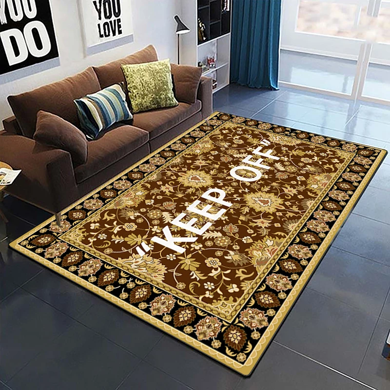 Keep Off Pattern Decorative Square Rug Modern House Living Room Floor Matte Bedroom Carpet Art Poster Mat Fans Gift  Alfombra