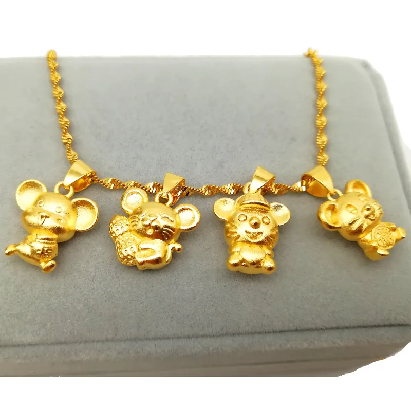 

Chinese Zodiac Rat Pendant Imitation gold rat pendant New sand gold exquisite Chinese Zodiac pendant jewelry
