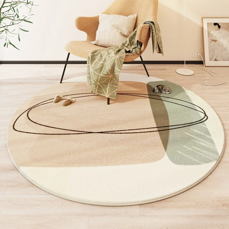 

Round Imitation Cashmere Living Room Rugs Large Area Decoration Bedroom Carpet Simple Sofa Coffee Table Carpets Study Lounge Rug