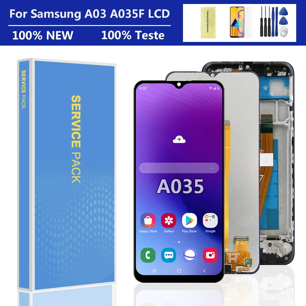 

6,5 "Оригинальный ЖК-дисплей для Samsung Galaxy A03 A035, сенсорный экран с рамкой, дигитайзер в сборе, SM-A035F/DS A035M A035F дисплей