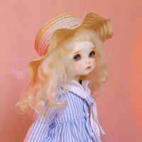 new bjd doll woven straw hat 13 14 16 yellow ribbon sun hat dd msd yosd photography props doll accessories