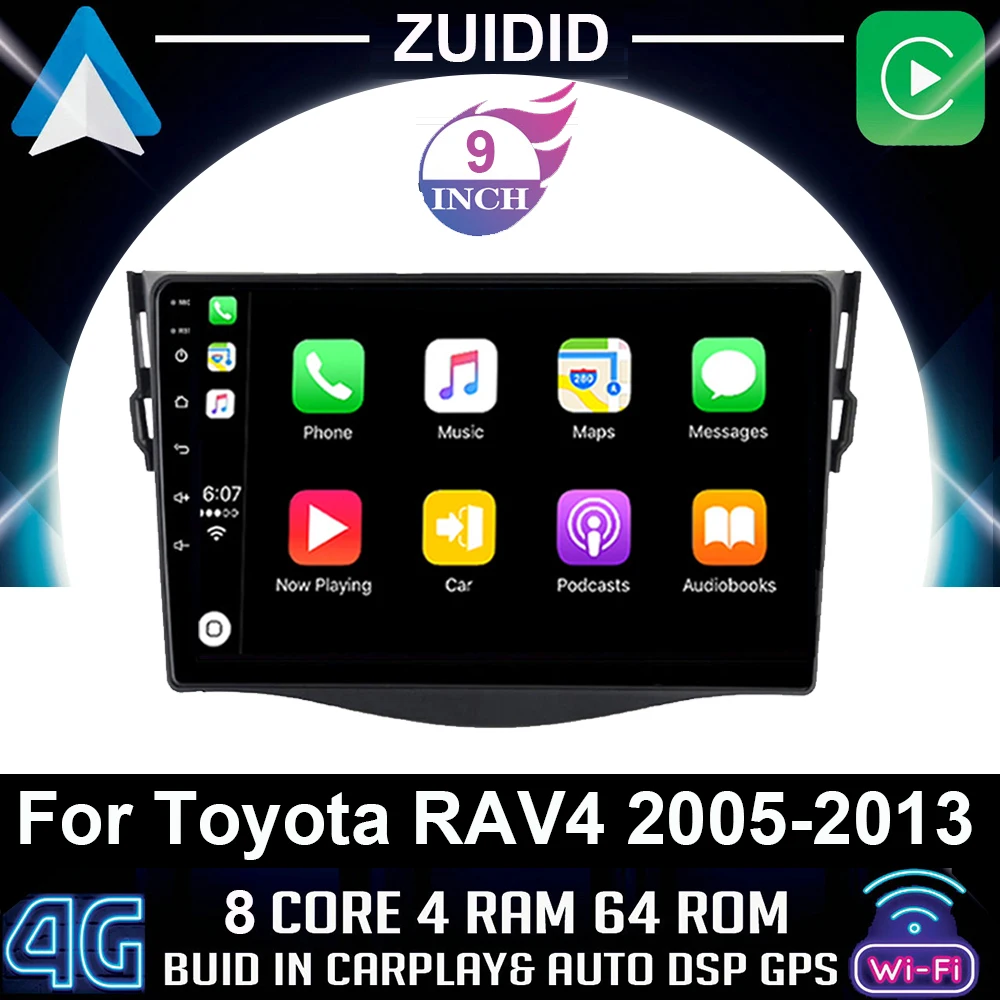 Автомагнитола 2 din для Toyota RAV4 RAV 4 XA30 2005-2013 Гб + 64 ГБ | Автомобильный мультимедийный