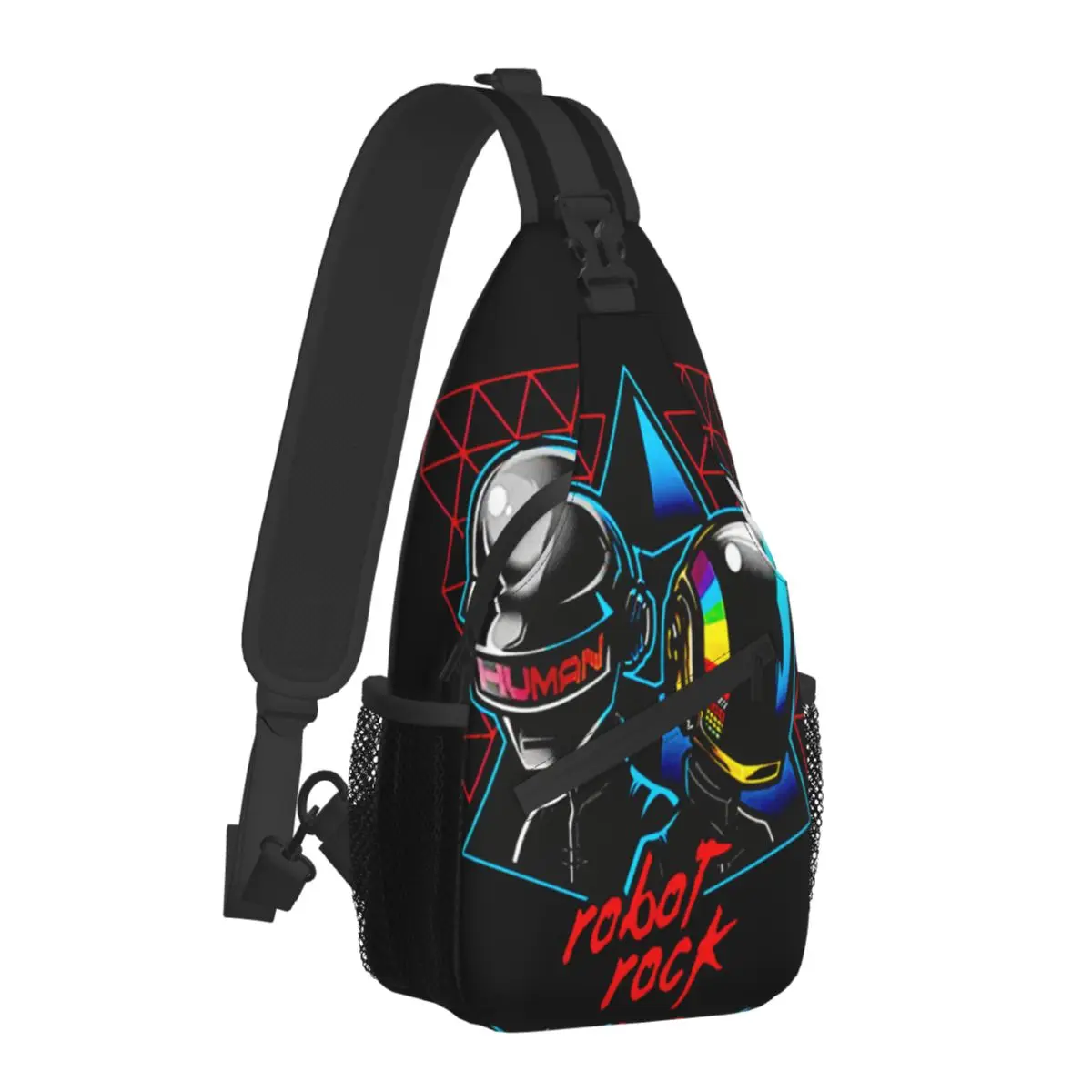 Robot Roker Helmet Crossbody Chest Bags Daft Punk Rock Band Pockets Travel Pack Messenger Sports Teens Shoulder Bag Unisex