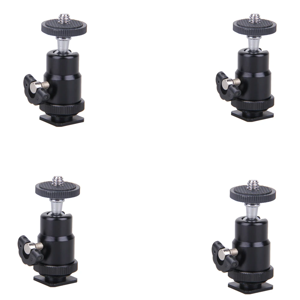 

1/2/4PCS Mini Ball Head Hot Shoe Mount with 1/4 inch Adapter Screw for Canon Nikon Video DSLR DV Camera