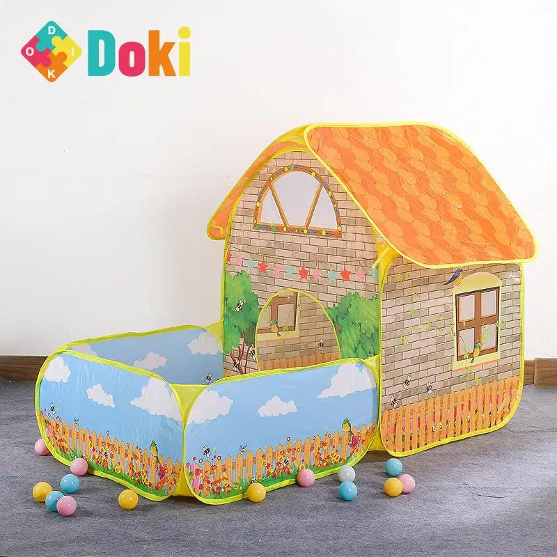 

Палатка Doki для детей, бассейн для шаров для океана, складной домик для сада, детская игрушка, манеж, туннель