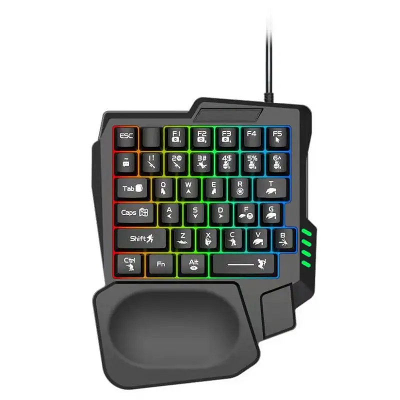 

Single Hand Keyboard Portable Keyboard Ergonomic Keyboard Wire Keyboard With 35 Keys RGB Backlit Colorful Gaming Keyboard For