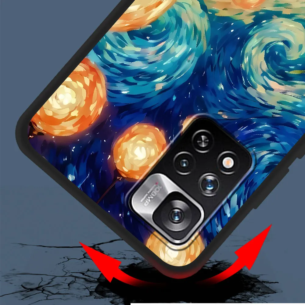 Чехол Ван Гога с рисунком звездной ночи и маслом для Xiaomi Redmi Note 10 8 8T 9 13 11 12 Pro Plus 7 10S