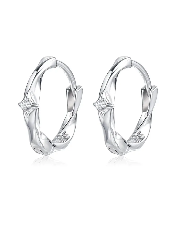 Aci Xicheng стерлингового серебра 925 роскошные серьги Mobius с цирконом мужские