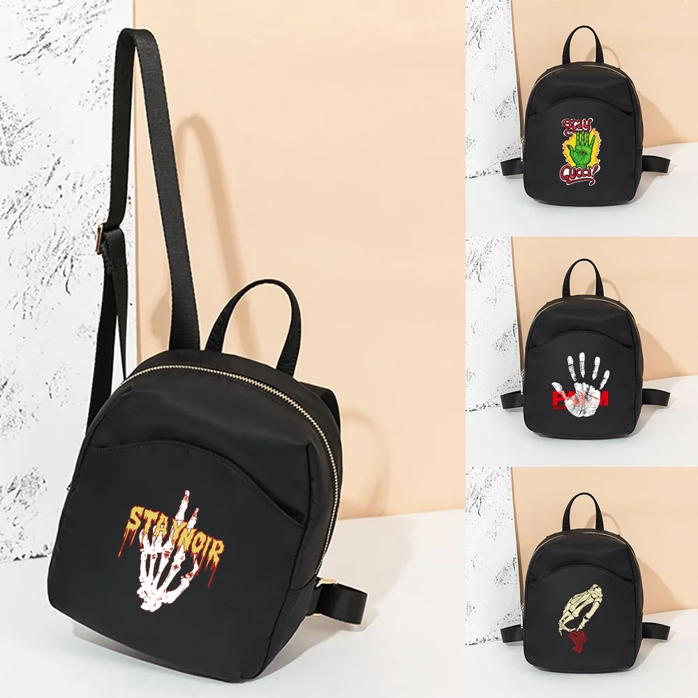 

Mini Women's Backpacks Trend 2022 Nylon Female Bag Hand Printing Small Feminina Backpack School Bags for Teen Girls Knapsack