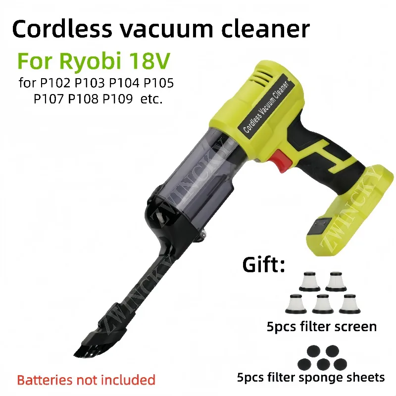 Фото Беспроводной пылесос подходит для литиевой батареи Ryobi 18 В P102 P103 P104 P105 P107 P108 для чистки автомобилей, столов и т. д. №1