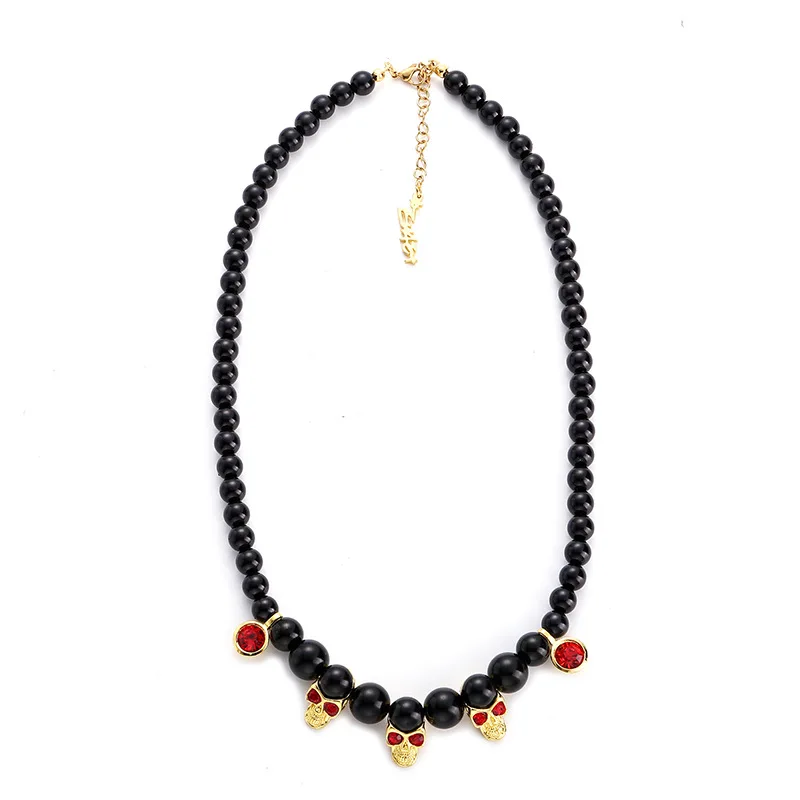 

2022 Hipster New Design Pearl Skull Necklace Personality Hip-hop Hip-hop Men's Jewelry Trend Accessories Couple Gifts