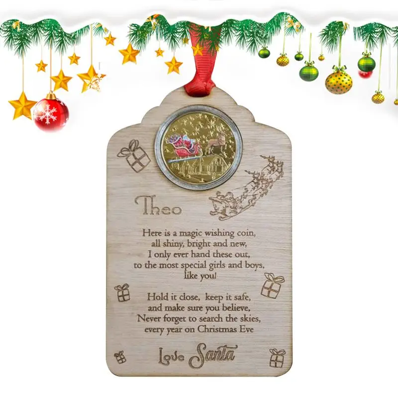 

Santa Coin With Card Pendant Christmas Coin Pendant Ornaments Santa Merry Christmas Coins Merry Christmas Ornament Pendant Coin