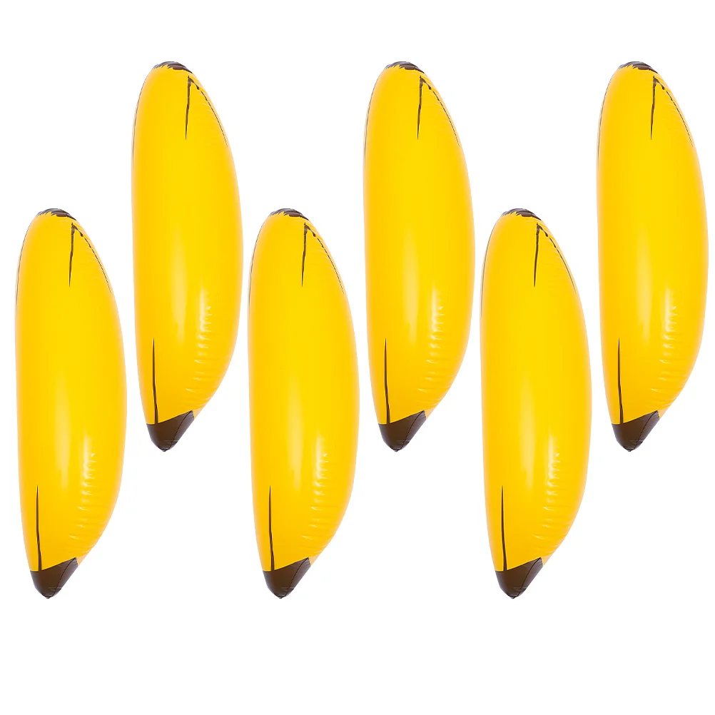 

6 Pcs Inflatable Banana Props PVC Toy Funny Plastic Float Kids Toys Reliever