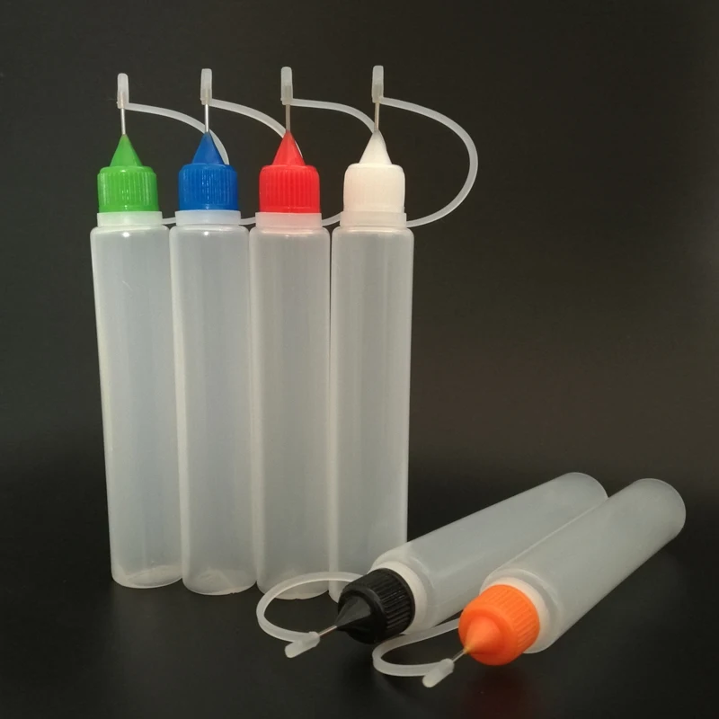 

100Pcs 30ML Empty PE Plastic Squeezable Needle Bottles Pen Shape Eye Liquid Dropper Sample Drop Refillable Vials