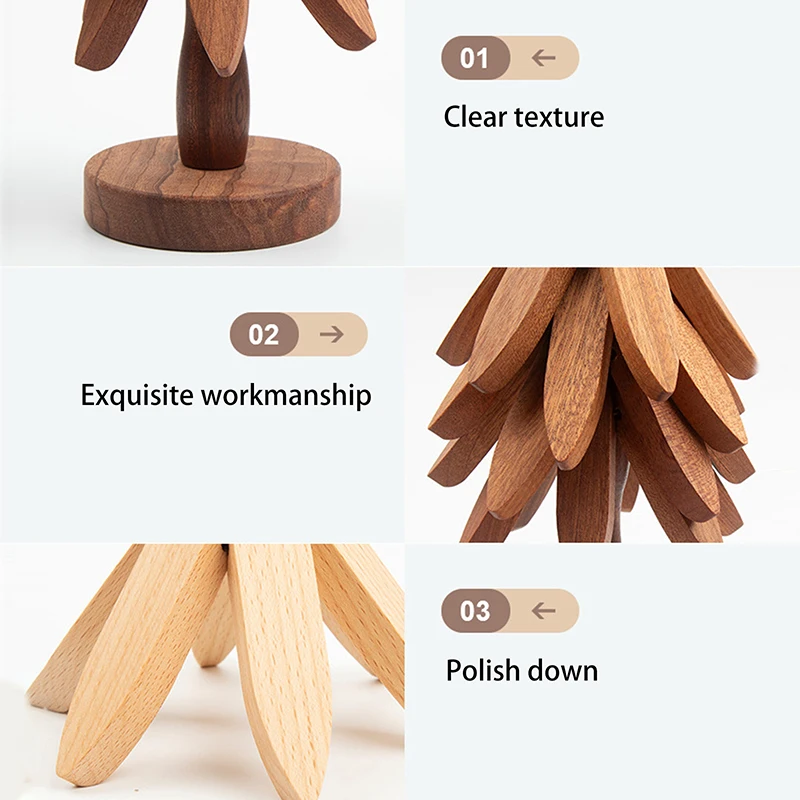 4 шт. подставки деревянные для горячей посуды изоляционная подставка в форме