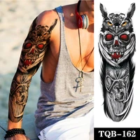 waterproof temporary tattoo sticker totem owl wolf skull full arm large size sleeve tatoo fake tatto flash tattoos for men women