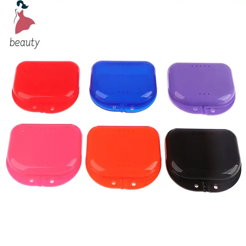 

Denture Storage Box Dental Retainer Orthodontic Mouth Guard Container Plastic Oral Hygiene Supplies Tray Dental Appliance Case
