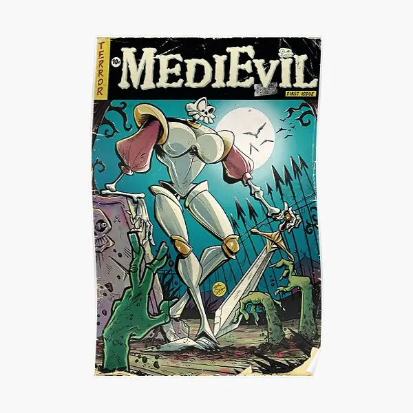 Настенная картина с изображением черепа рыцаря и комиксов