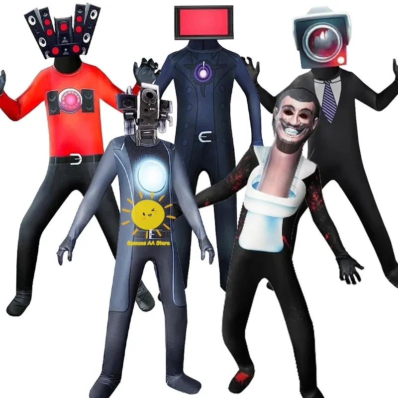 Skibidi костюм для косплея туалета мужской ТВ-камеры игры в унитаз