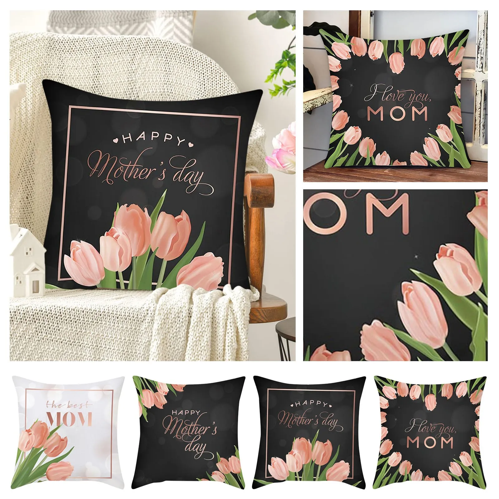 

Festive Pillowcases Living Room Sofa Bedroom Decoration Pillowcases Slip Pillowcase Silk Standard