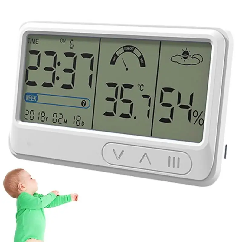 

Temperature Humidity Monitor Indoor Humidity Gauge Meter With Alarm Clock Digital Hygrometer Thermometer Accurate Digital