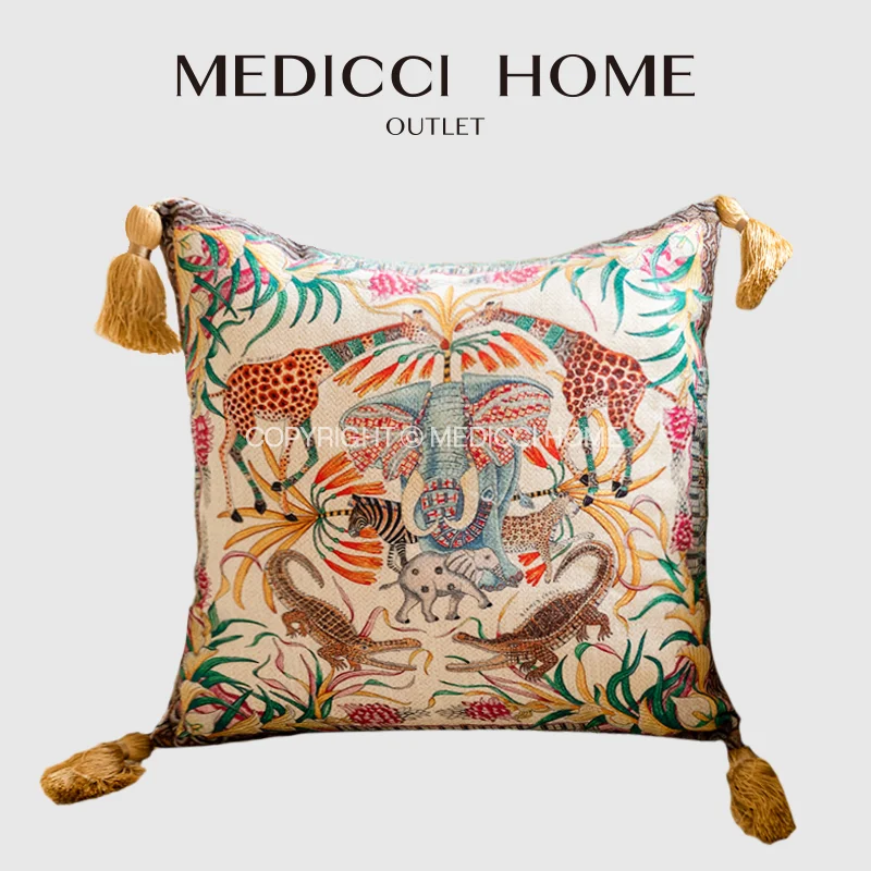

Medicci Home Jungle Paradise коллекция наволочек в стиле бохо экзотический слон животные мебельная Подушка Чехол для дивана кровати