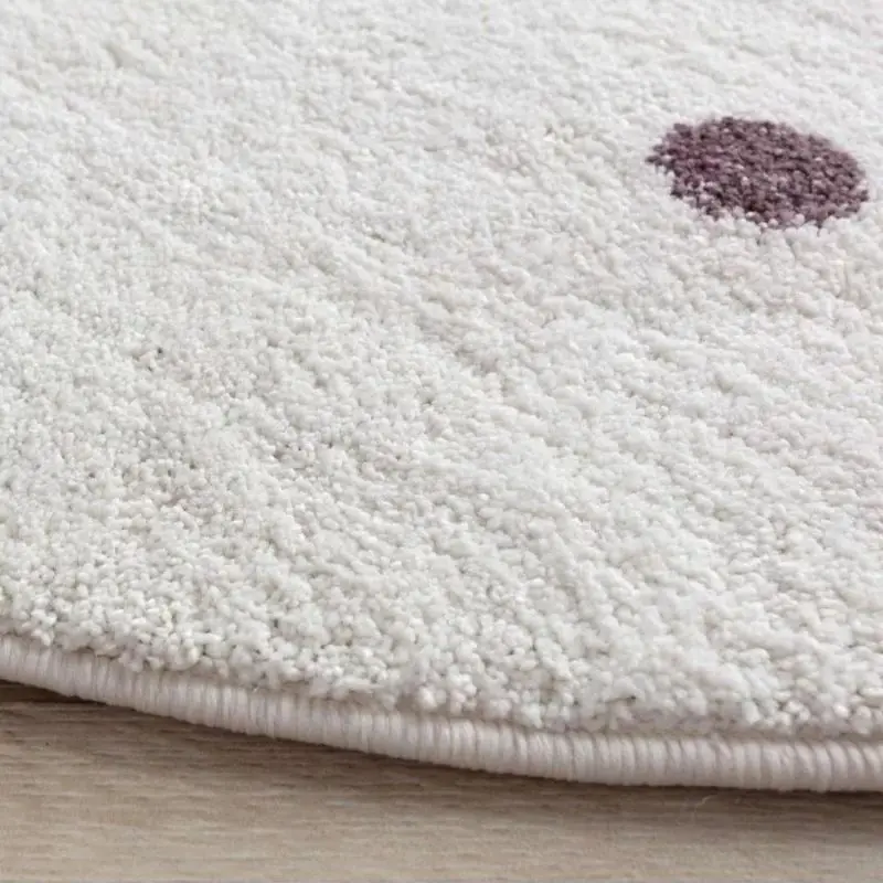 Круглый пушистый ковер в желтый горошек для гостиной детские игровые коврики