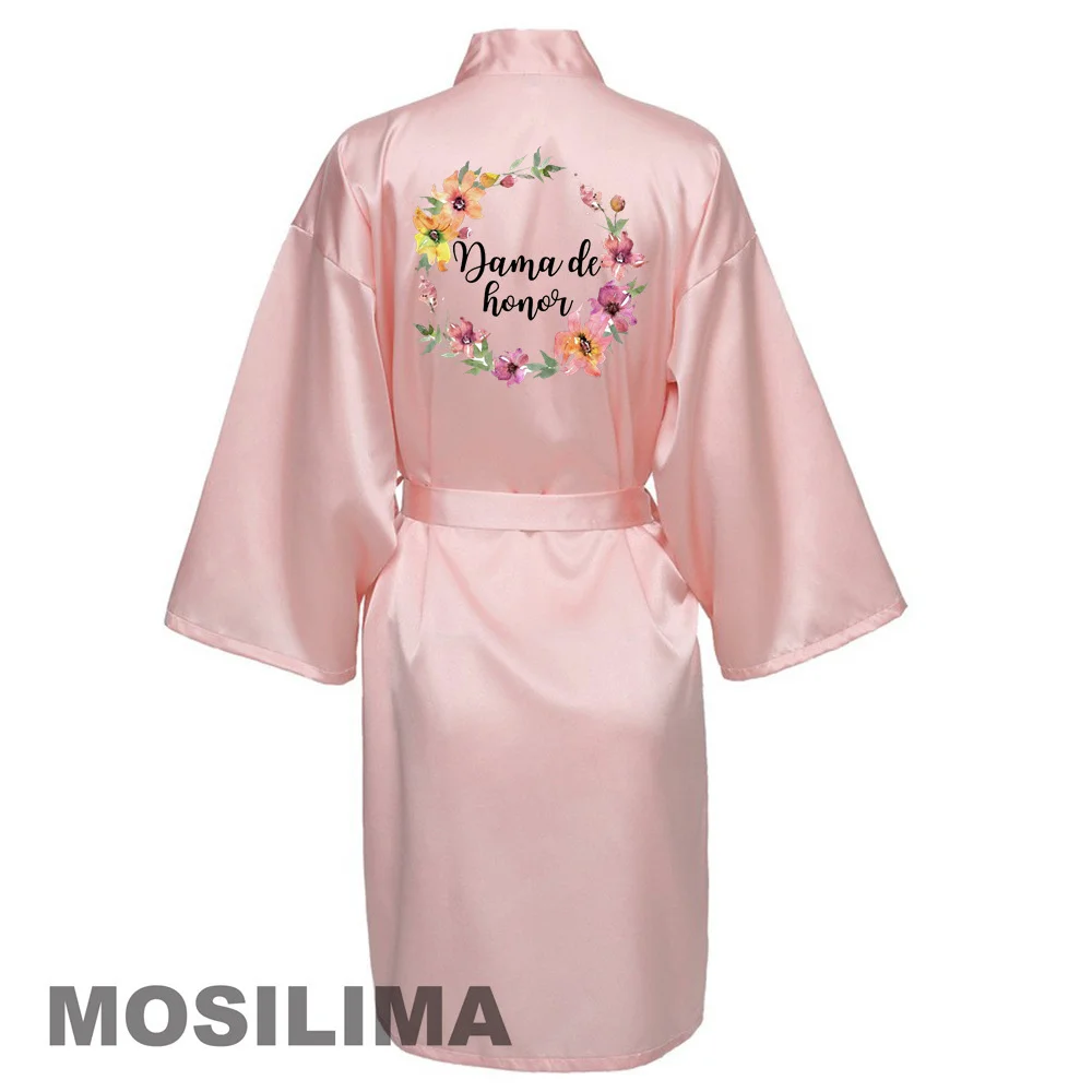 

Wedding Party Team Bride Robe Kimono Satin Pajamas Bridesmaid Bathrobe SP520