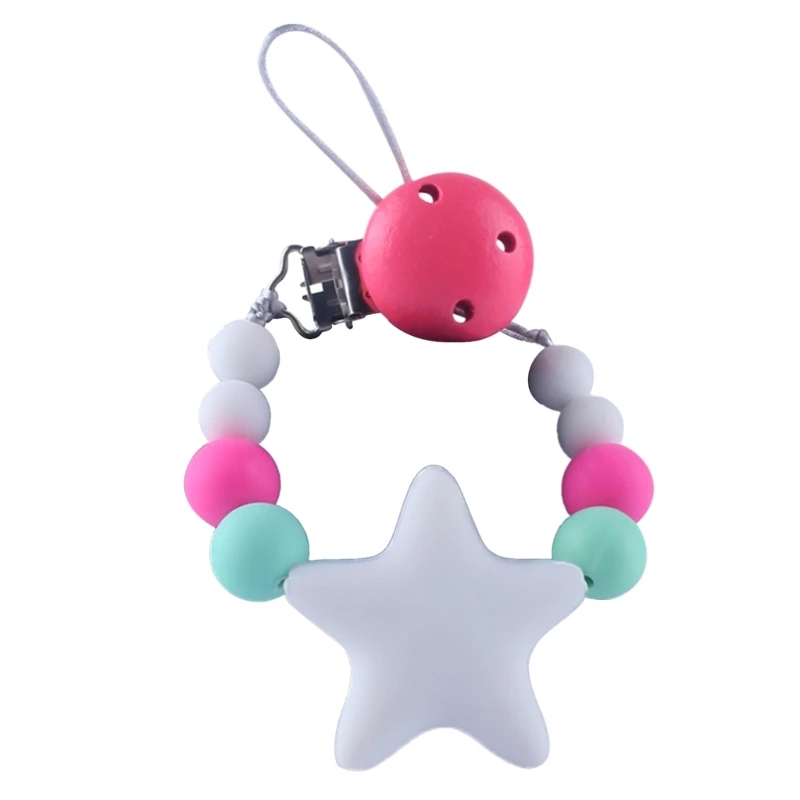 

Милая звезда, Детские зажимы, силиконовый держатель, детский Прорезыватель для зубов, детский подарок для душа QX2D