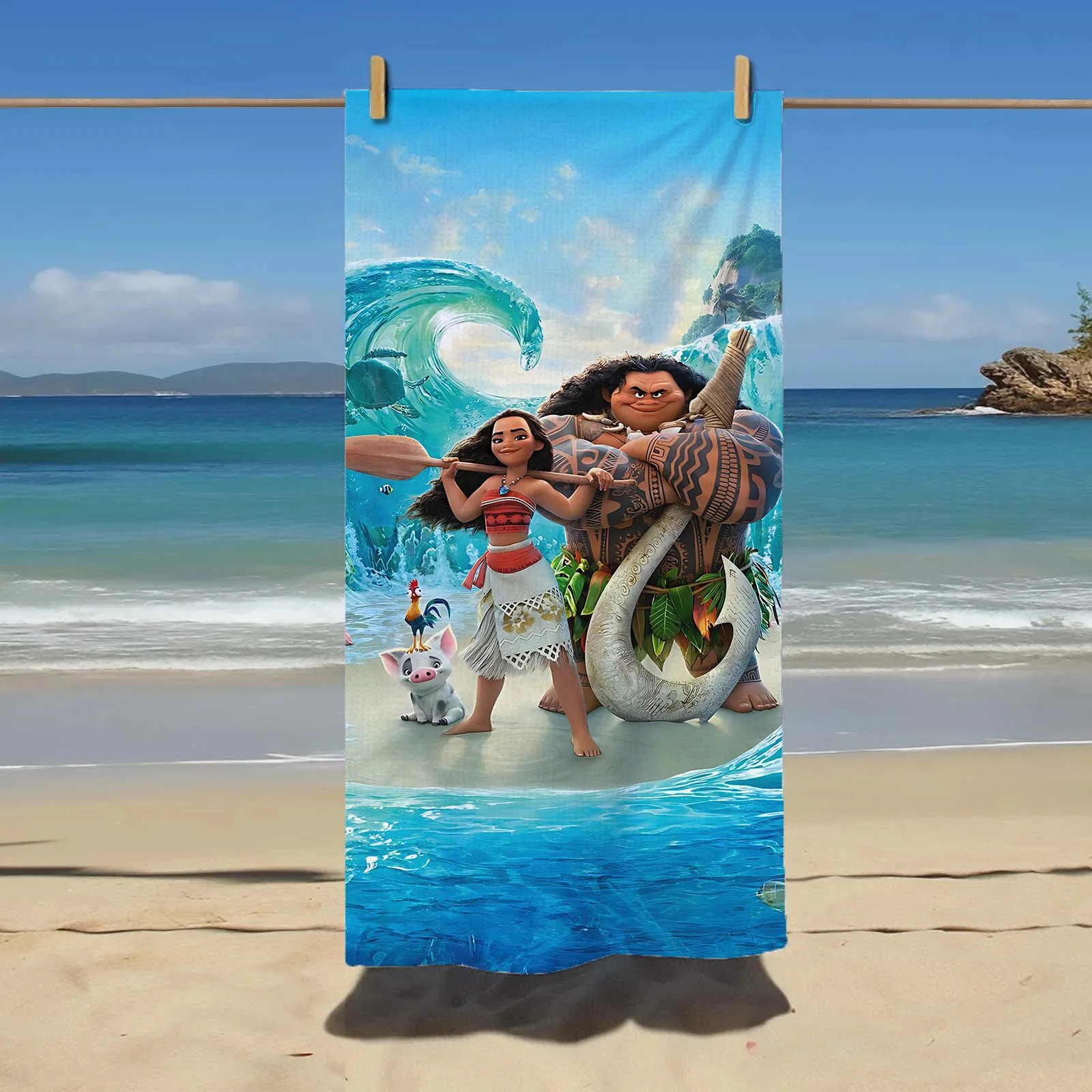 

Детское пляжное полотенце Моана из микрофибры MINISO