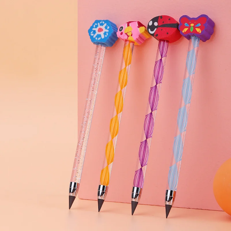 

Kawaii Stationery Korean School Supplies New 2B Endless Pencil for Drawing Eternal Pencil with Cute Decoration