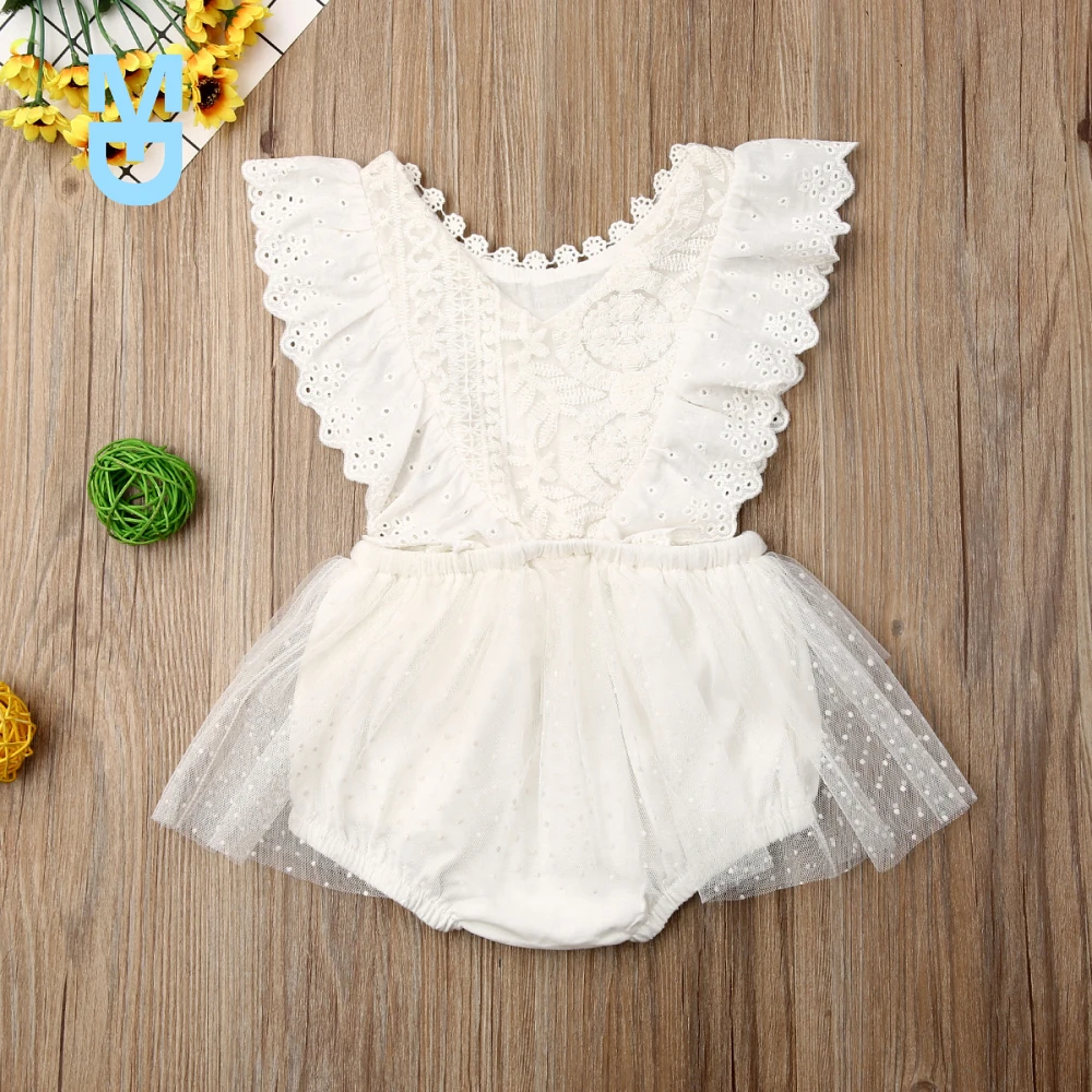 

New 0-24 Months Baby Girl Clothes Girls Flower Lace Romper born Jumpsuit Kids Tutu Princess Outfit Summer Kid One-Pieces Clothin