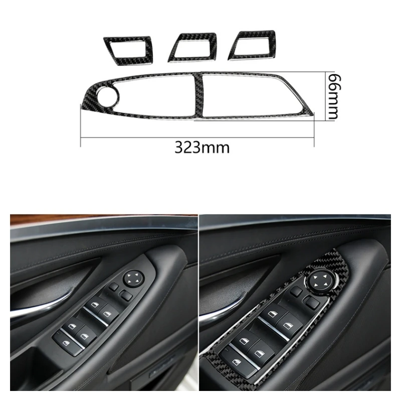 

Наклейка из углеродного волокна для BMW 5 серии F10 2011 2012- 2018, кнопки подъема автомобильных дверей и окон, крышка рамы, отделка, аксессуары для интерьера автомобиля